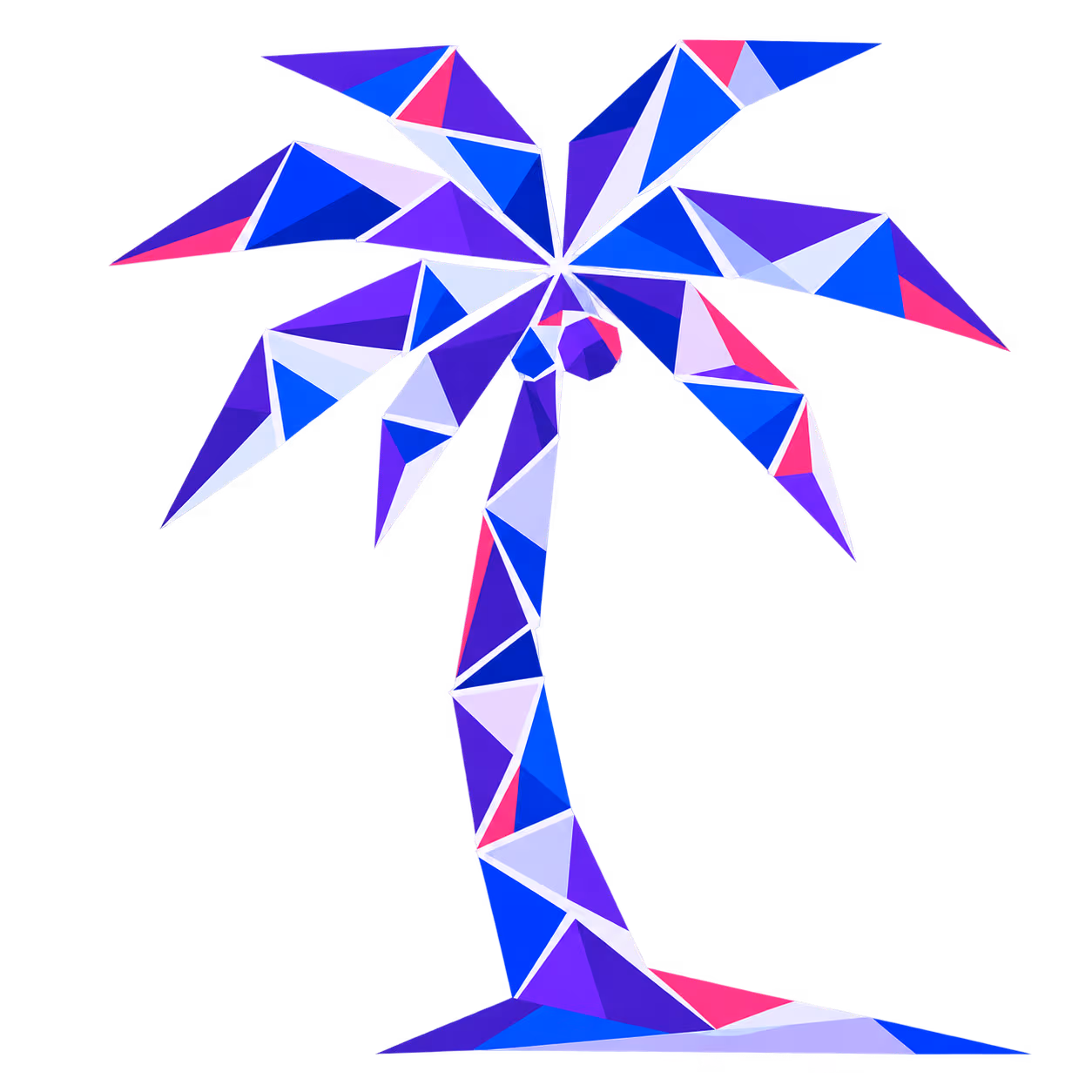 Colourful geometric PalmHost palm motif