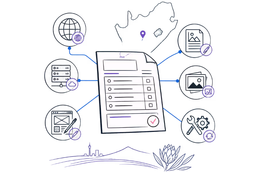 Illustration of a small business website quotation with its main cost components.